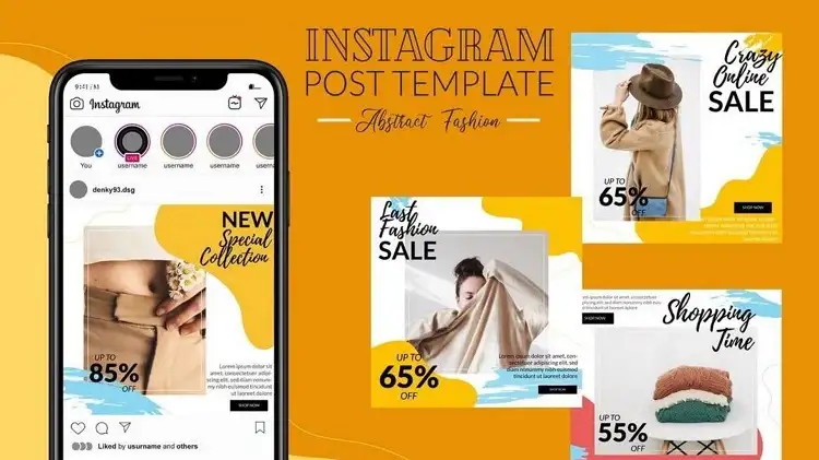 Pilih Template pada instagram