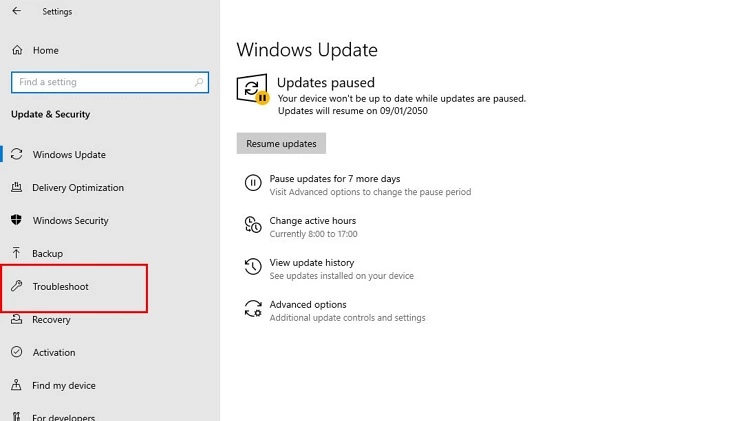 Gunakan Fitur Troubleshoot