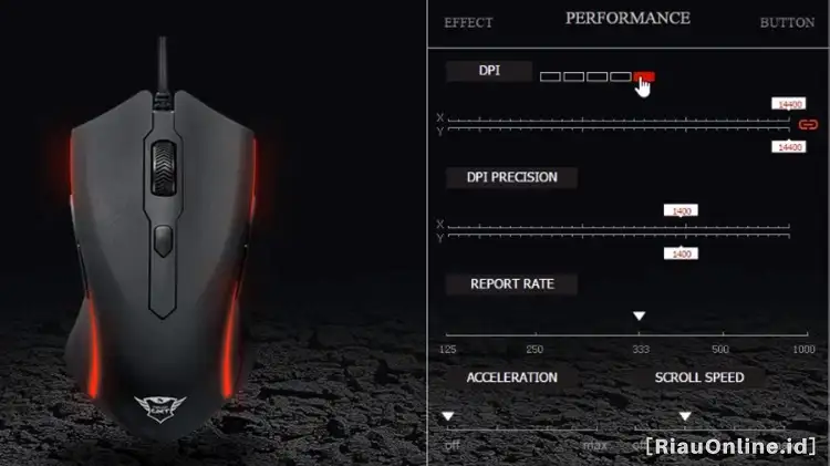 Mengatur DPI Melalui Tombol Mouse