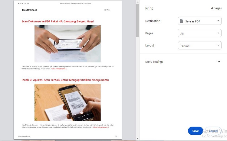 Print Halaman Website