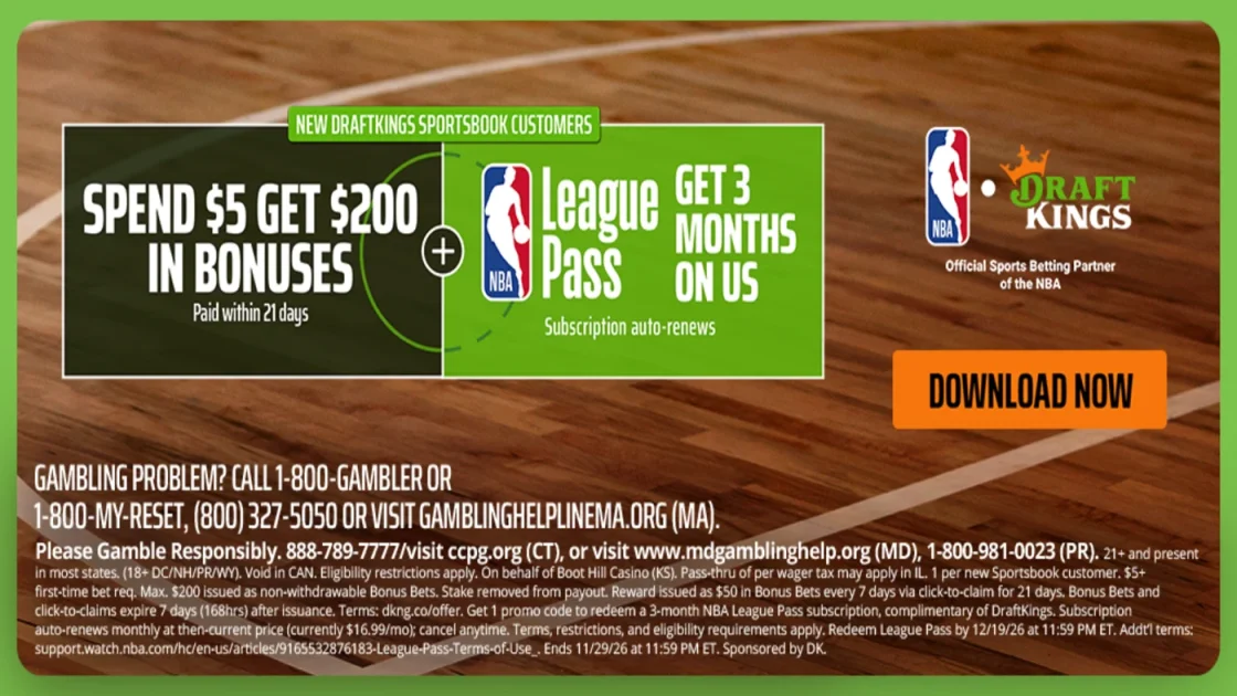 DraftKings Promo Code: $200 Bonus and NBA League Pass